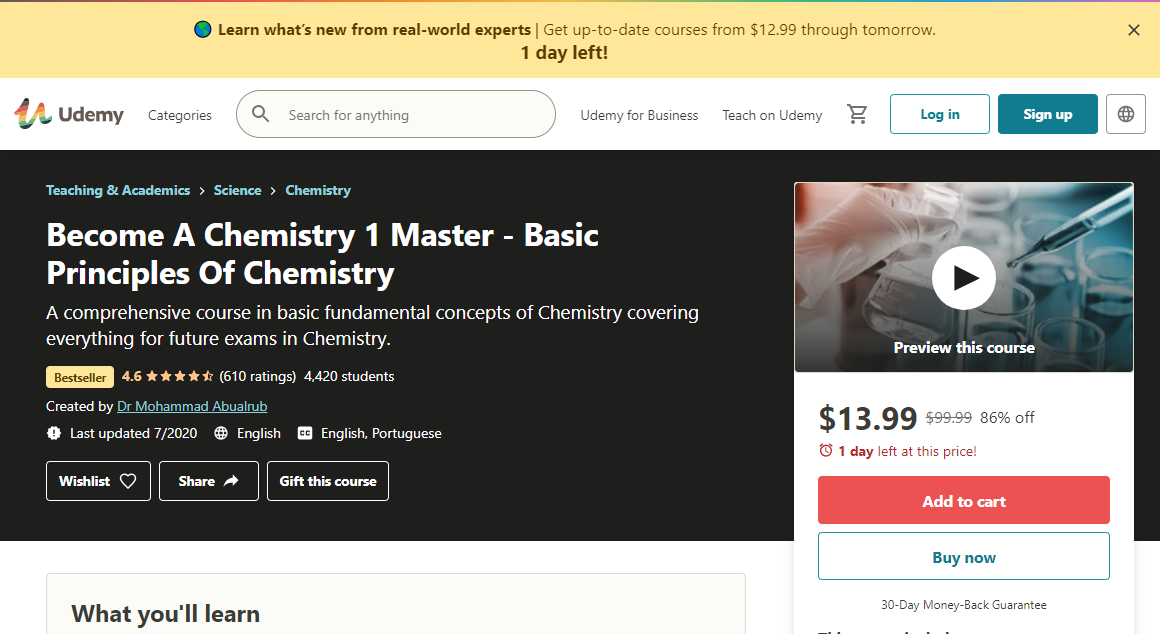Become A Chemistry 1 Master - Basic Principles Of Chemistry - Udemy