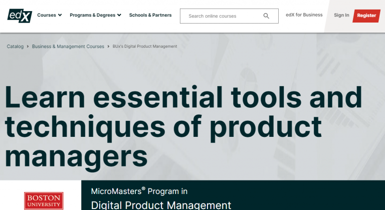 Digital Product Management MicroMasters Program by Boston University - edx