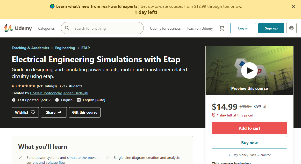 Electrical Engineering Simulations with Etap - Udemy