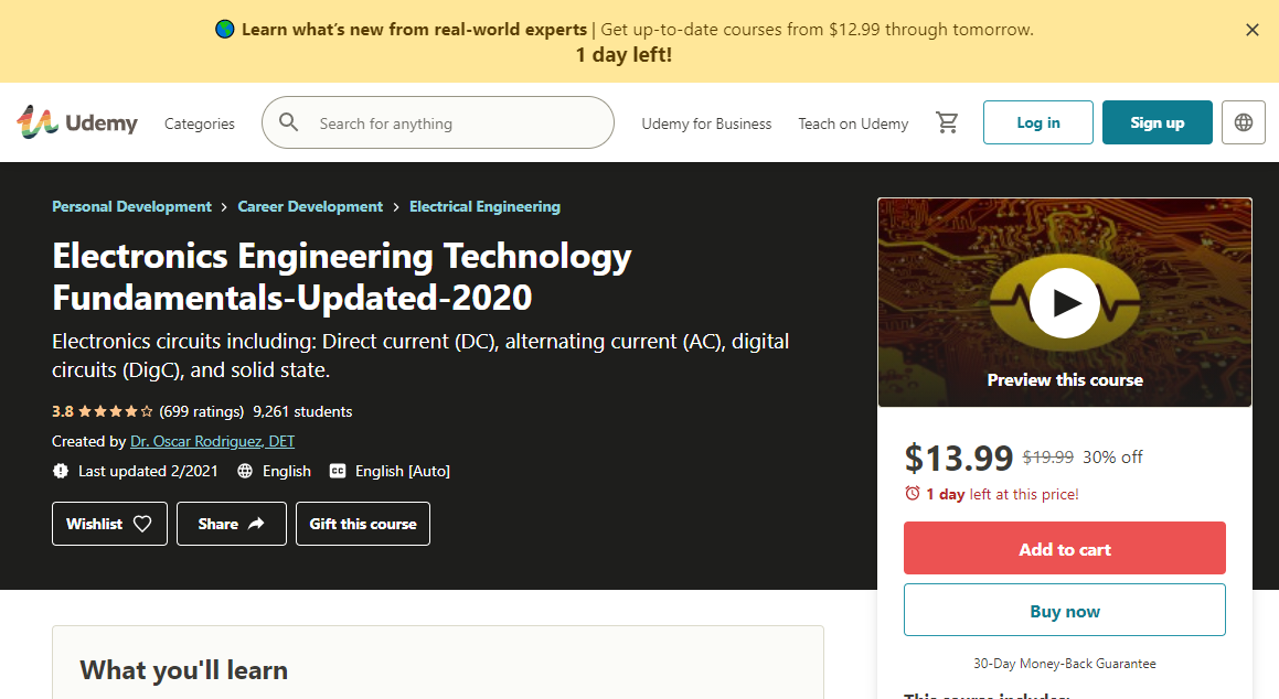 Electronics Engineering Technology Fundamentals- Udemy