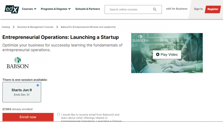 Entrepreneurial Operations: Launching a Startup - edx