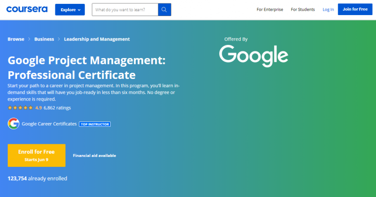 Google Project Management Professional Certificate - Coursera