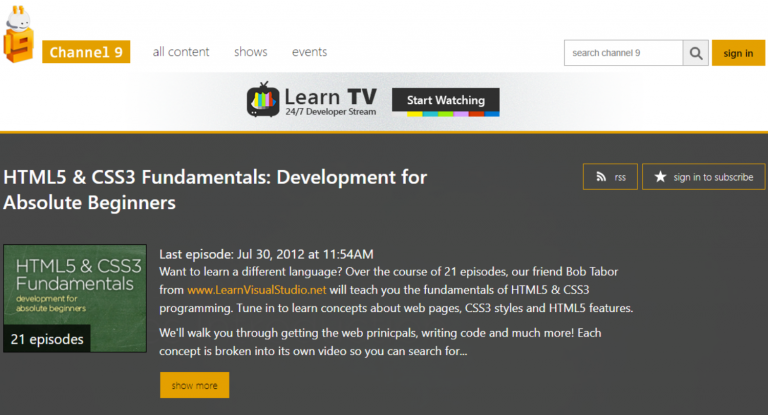 HTML5 & CSS3 Fundamentals - Channel 9
