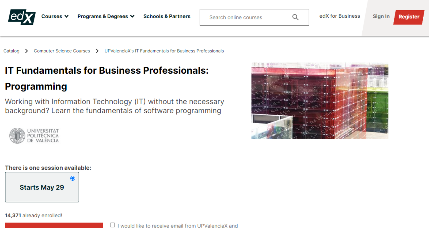 IT Fundamentals for Business Professionals: Programming - edx