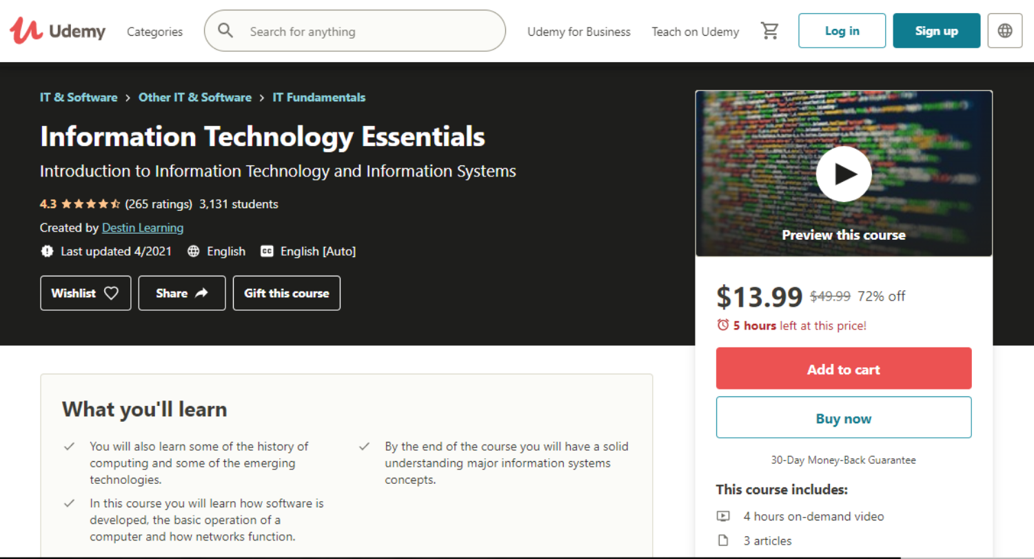Information Technology Essentials - Udemy
