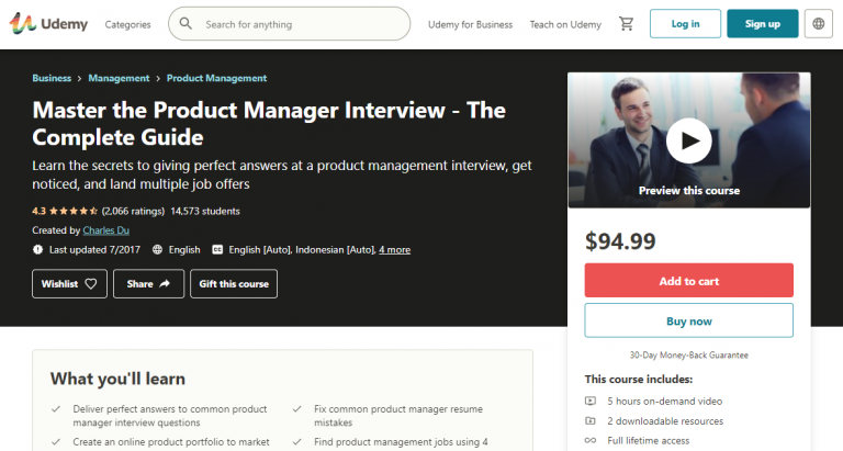 Master the Product Manager Interview - The Complete Guide - Udemy