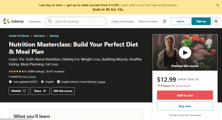 Nutrition Masterclass - Udemy