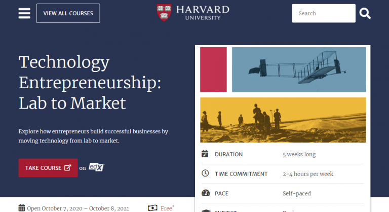 Technology Entrepreneurship: Lab to Market - edx