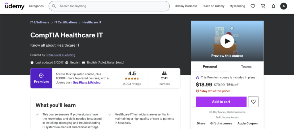 health-informatics-courses-udemy-comptia