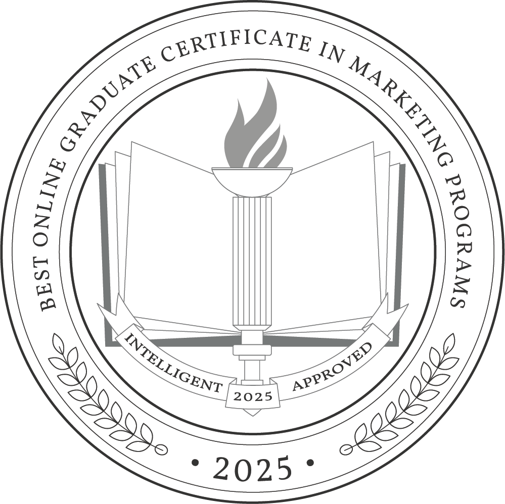 Best Online Graduate Certificate in Marketing Programs Badge