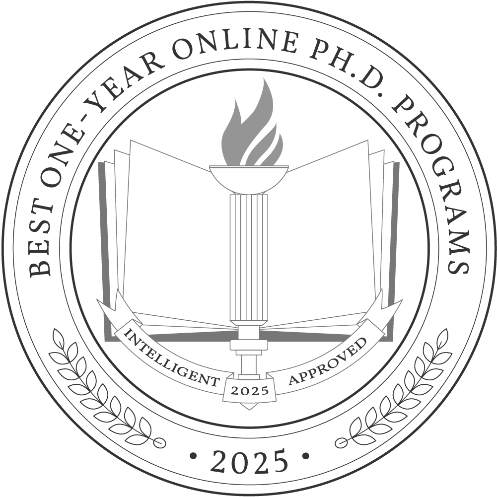 Best One-Year Online Ph.D. Programs badge